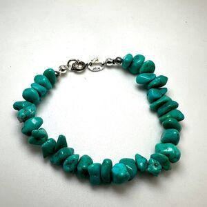 Revived Carolyn Pollack 7.5" turquoise chip bracelet in sterling silver!